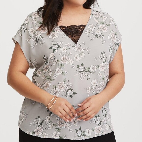 Georgette Lace Inset Blouse - Picture 1 of 7